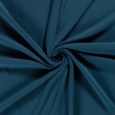 Tissu Sweat envers doudou uni Bleu pétrole - Par 10 cm