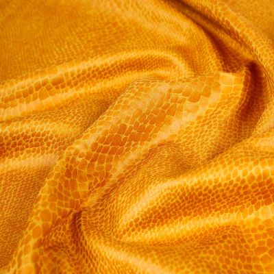 Tissu Suédine extensible Reptiles sur fond Jaune - Par 10 cm