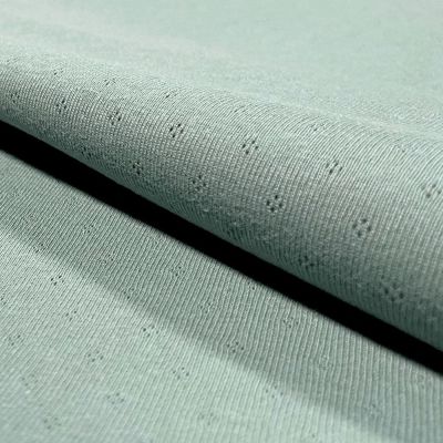 Tissu Jersey Coton ajouré Baby Vert d&#039;eau - Par 10 cm