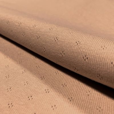 Tissu Jersey Coton ajouré Baby Muscade - Par 10 cm