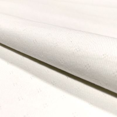 Tissu Jersey Coton ajouré Baby Blanc cassé - Par 10 cm