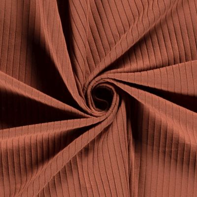Tissu Jersey Bord Côte Baby uni Terracotta - Par 10 cm