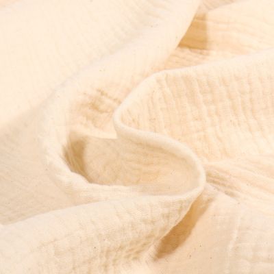 Tissu Double gaze Bio uni Naturel - Par 10 cm