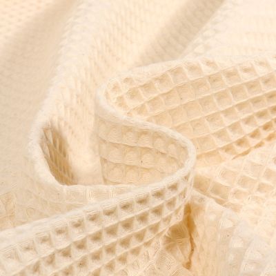 Tissu Nid d&#039;abeille Bio uni Naturel - Par 10 cm