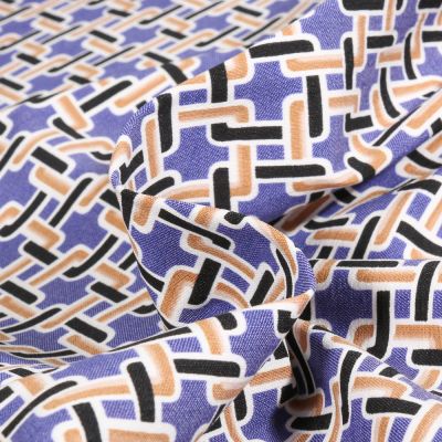 Tissu Bengaline Chains sur fond Violet - Par 10 cm