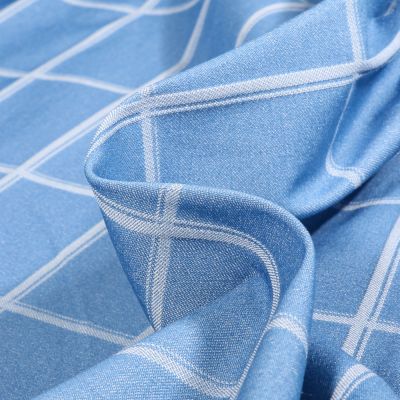 Tissu Bengaline jacquard Lexi sur fond Bleu - Par 10 cm