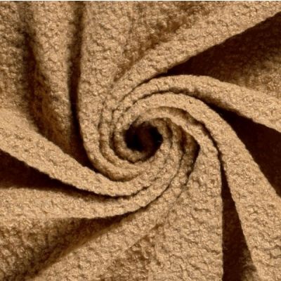 Tissu Lainage bouclette uni Beige nougat - Par 10 cm