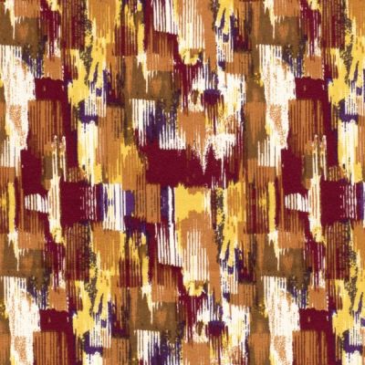 Tissu Crêpe stretch Otton abtraits sur fond Bordeaux - Par 10 cm