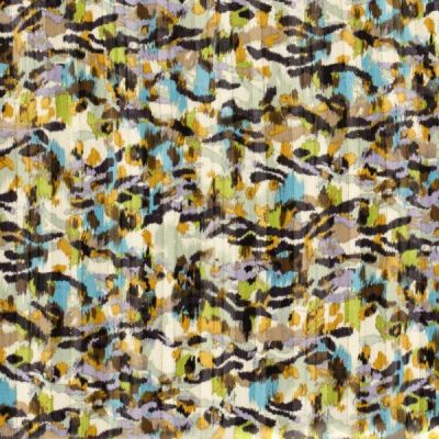 Tissu Mousseline lurex abstraits Blanc cassé - Par 10 cm