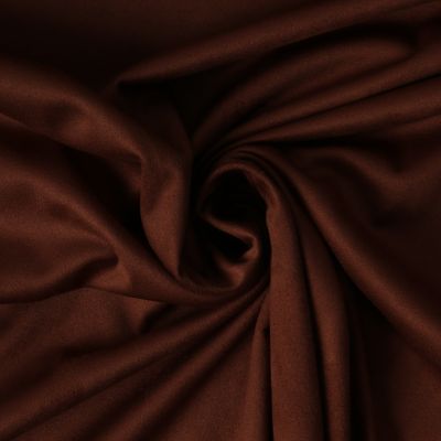 Tissu Suédine extensible  Elora aspect daim uni Chocolat - Par 10 cm