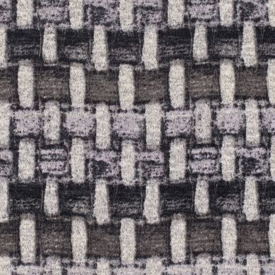 Tissu Maille Jersey Motif Abstrait sur fond Gris - Par 10 cm