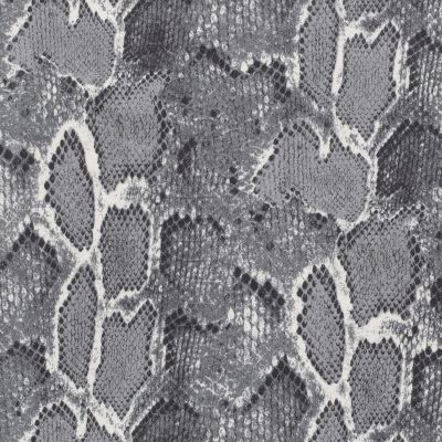 Tissu Suédine extensible Snake sur fond Gris - Par 10 cm