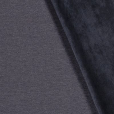 Tissu Jersey Polyviscose envers velours tout doux Bleu marine - Par 10 cm