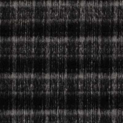 Tissu Jacquard Laine mélangé Carreaux sur fond Noir - Par 10 cm