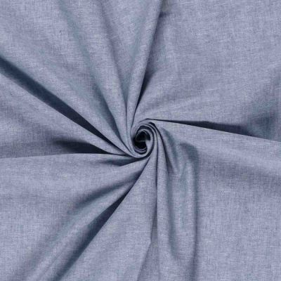 Tissu Lin et coton uni Verona Bleu indigo - Par 10 cm