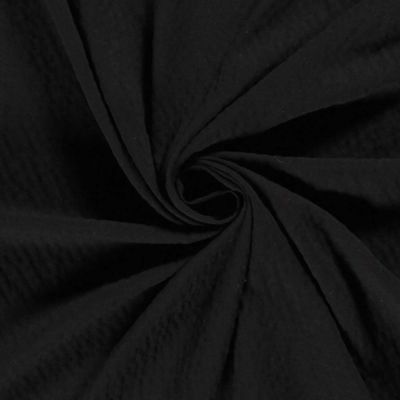 Tissu Viscose Bubble légèrement extensible uni Noir - Par 10 cm