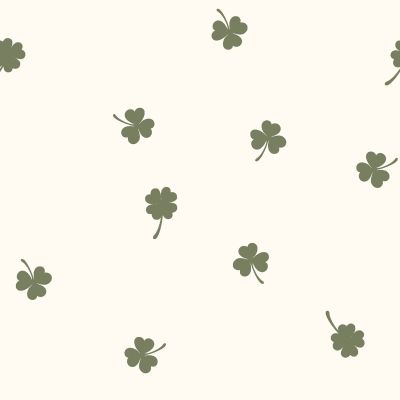 Tissu Jersey Coton imprimé Clover sur fond Ecru - Par 10 cm