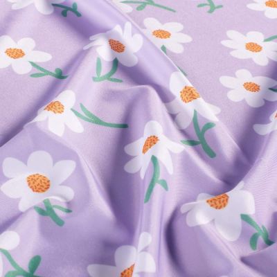 Tissu Lycra maillot de bain Rita sur fond Violet - Par 10 cm
