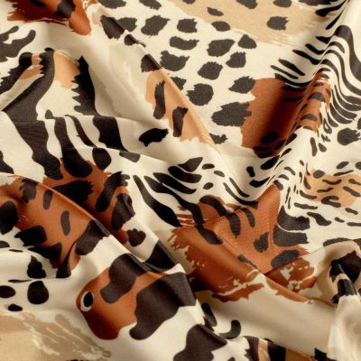 Tissu Lycra maillot de bain Noma sur fond Beige - Par 10 cm