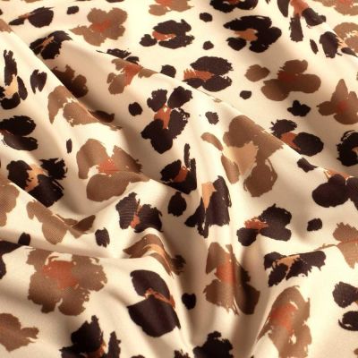 Tissu Lycra maillot de bain Liora sur fond Beige - Par 10 cm