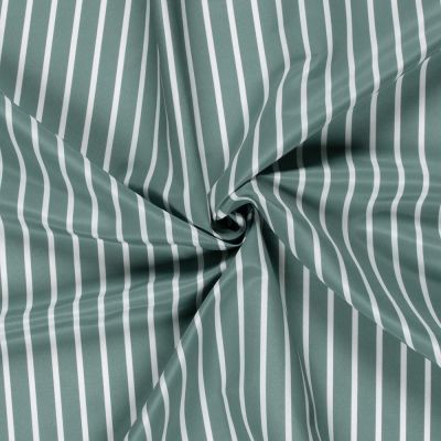 Tissu Short de bain déperlant recyclé Rayé blanc sur fond Bleu acier - Par 10 cm
