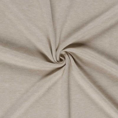 Tissu Maille Jersey Viscose chiné sur fond Beige sable - Par 10 cm