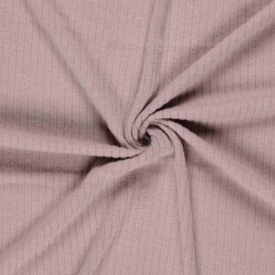 Tissu Jersey cotêlé uni Isandra Vieux rose - Par 10 cm