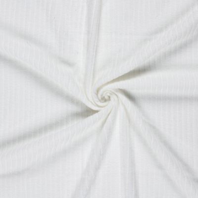 Tissu Jersey cotêlé uni Isandra Blanc - Par 10 cm