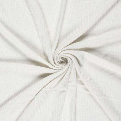 Tissu Maille côtelé Céliane uni  pailleté  Blanc - Par 10 cm
