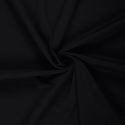 Tissu Jersey piqué lourd de viscose James uni Noir - Par 10 cm