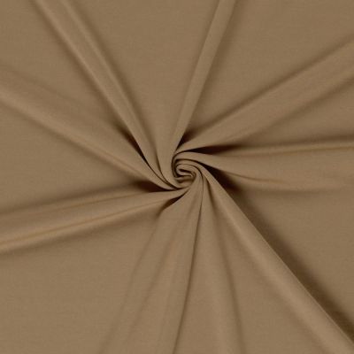 Tissu Jersey maille lourde Stefi gratté uni Camel - Par 10 cm