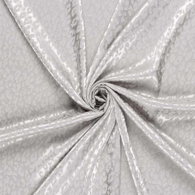 Tissu Jacquard satiné Laura Tâchété sur fond Gris - Par 10 cm
