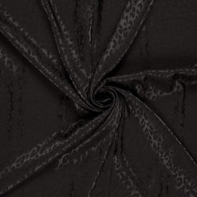 Tissu Jacquard satiné Laura Tâchété sur fond Noir - Par 10 cm