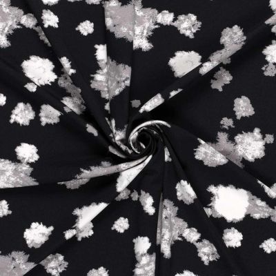 Tissu Jersey Milano  Ponte Di Roma Motifs Abstraits sur fond Noir - Par 10 cm