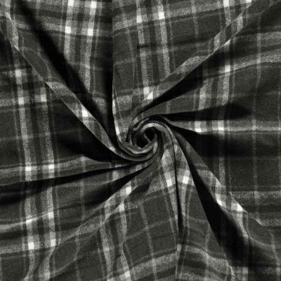 Tissu Jacquard brossé Joseph Carreaux sur fond Gris foncé - Par 10 cm