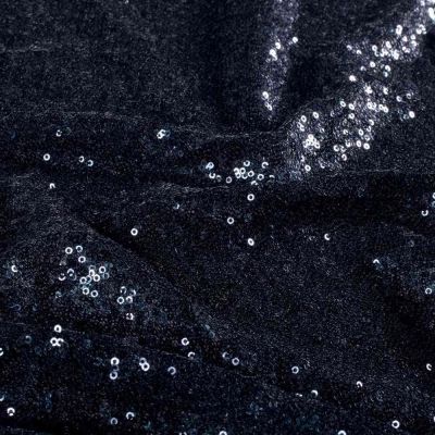 Tissu Sequins Galaxia extensible uni Bleu nuit - Par 10 cm