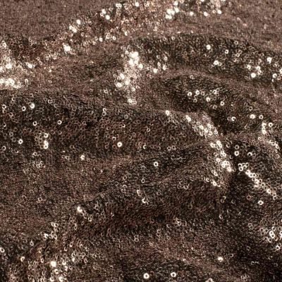 Tissu Sequins Galaxia extensible uni Bronze - Par 10 cm