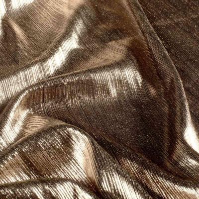 Tissu Lamé strié Cassiope extensible uni Doré - Par 10 cm