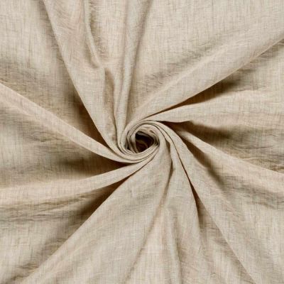 Tissu Polyester aspect Lin uni chiné Beige - Par 10 cm