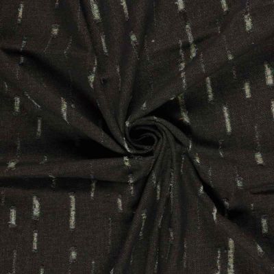 Tissu Jean Denim déchirures fils multicolore sur fond Noir - Par 10 cm