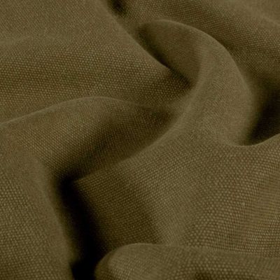 Tissu Toile Canvas d&#039;ameublement uni Vert kaki - Par 10 cm