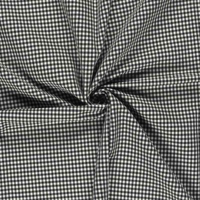 Tissu Bengaline de Viscose Mini Vichy blanc sur fond Noir - Par 10 cm
