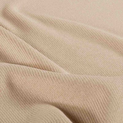 Tissu Jersey Maille Coton uni Beige - Par 10 cm