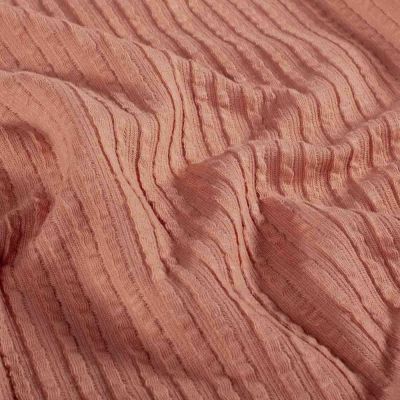 Tissu Jersey Bord Côte stretch Romy uni Corail - Par 10 cm
