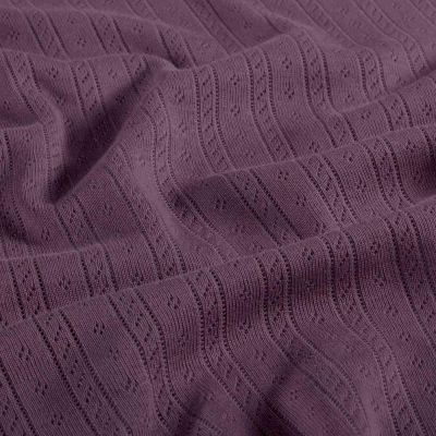 Tissu Jersey Coton ajouré Camille uni Mauve - Par 10 cm