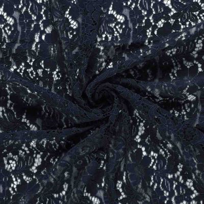Tissu Dentelle lourde uni Bleu marine - Par 10 cm