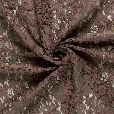 Tissu Dentelle lourde uni Taupe - Par 10 cm