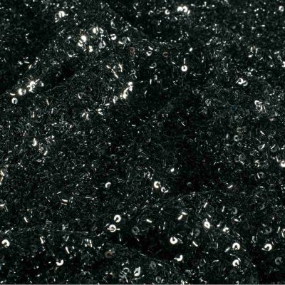 Tissu Maille Sequins extensible uni Gris anthracite - Par 10 cm