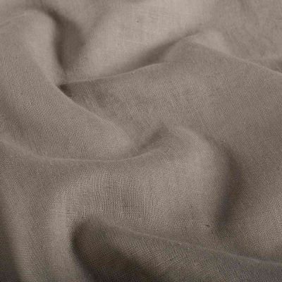 Tissu Lin Coton lavé uni Taupe - Par 10 cm