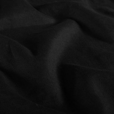 Tissu Lin Coton lavé uni Noir - Par 10 cm